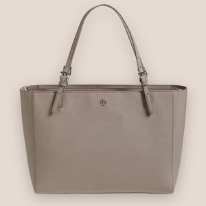 Tory Burch Gray Heron York Buckle Tote